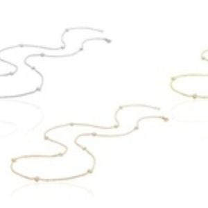 anglique Paris Station Necklace with Swarovski Crystal 24" - Goldtone